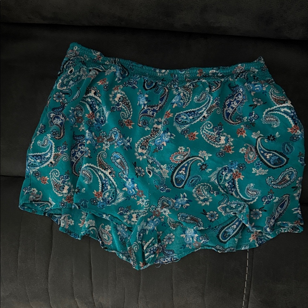 Xhilaration Teal Paisley Women's Shorts